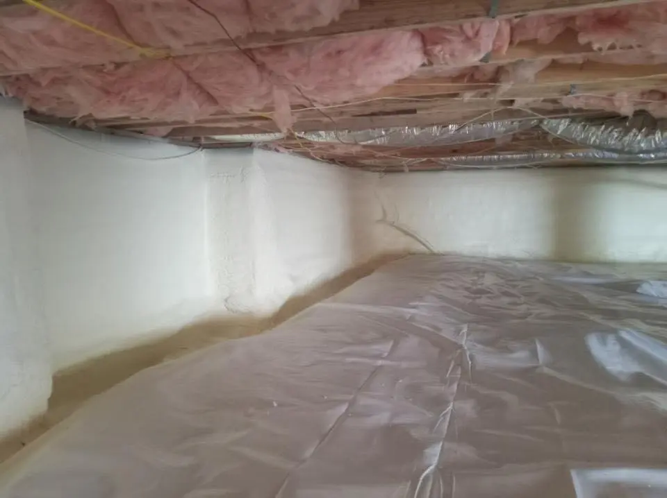Crawl space encapsulation with closed-cell spray foam for Commercial Roof Restoration in South Pasadena